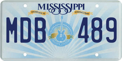 MS license plate MDB489