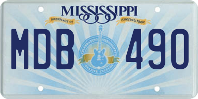 MS license plate MDB490