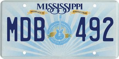 MS license plate MDB492