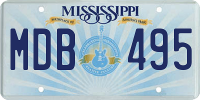 MS license plate MDB495