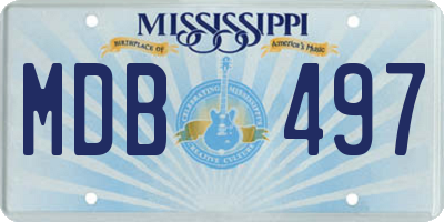 MS license plate MDB497