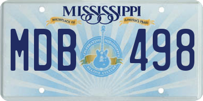 MS license plate MDB498