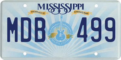 MS license plate MDB499