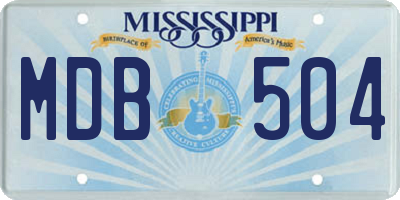 MS license plate MDB504
