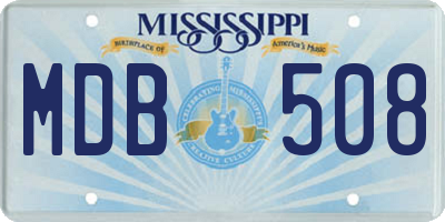 MS license plate MDB508
