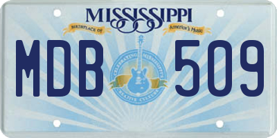 MS license plate MDB509