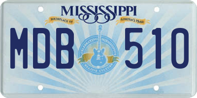 MS license plate MDB510