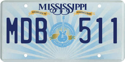 MS license plate MDB511