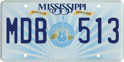 MS license plate MDB513