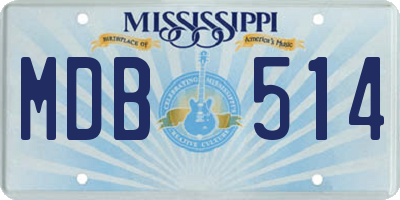 MS license plate MDB514