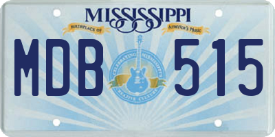MS license plate MDB515