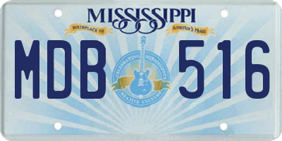 MS license plate MDB516