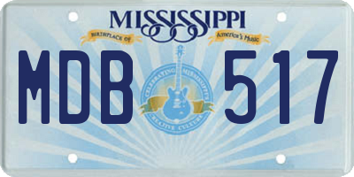 MS license plate MDB517