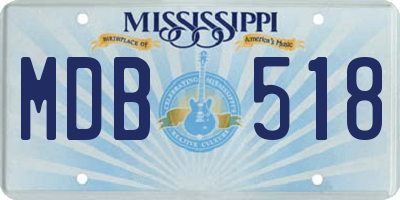 MS license plate MDB518