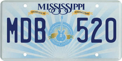 MS license plate MDB520