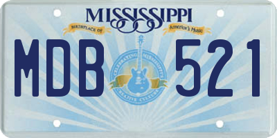 MS license plate MDB521