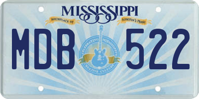 MS license plate MDB522