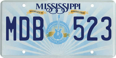 MS license plate MDB523