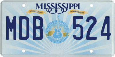 MS license plate MDB524