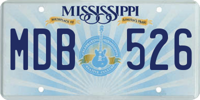 MS license plate MDB526