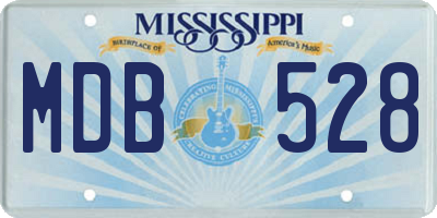 MS license plate MDB528