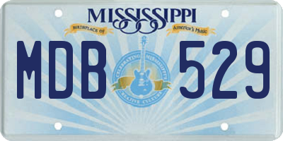 MS license plate MDB529