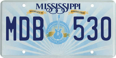 MS license plate MDB530
