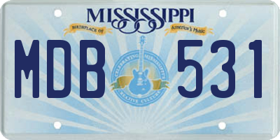 MS license plate MDB531