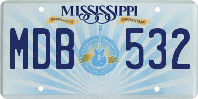MS license plate MDB532