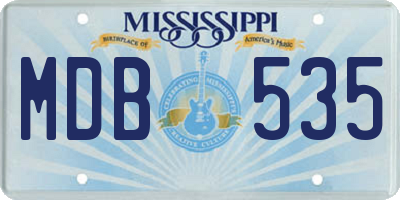 MS license plate MDB535