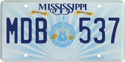 MS license plate MDB537