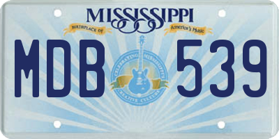 MS license plate MDB539