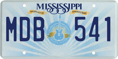 MS license plate MDB541