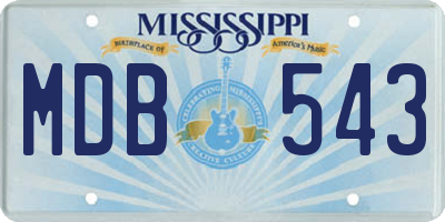 MS license plate MDB543