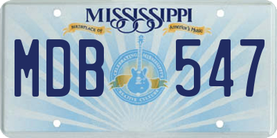 MS license plate MDB547