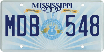 MS license plate MDB548