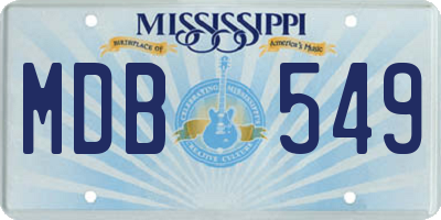 MS license plate MDB549