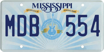 MS license plate MDB554