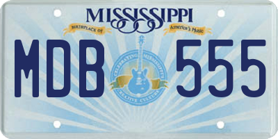 MS license plate MDB555