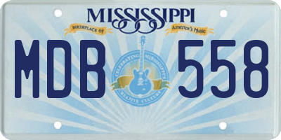 MS license plate MDB558