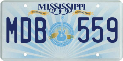 MS license plate MDB559