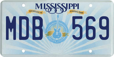 MS license plate MDB569