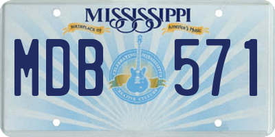 MS license plate MDB571