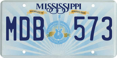 MS license plate MDB573
