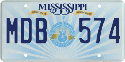 MS license plate MDB574