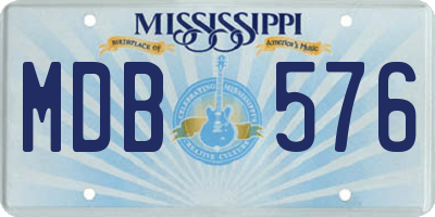 MS license plate MDB576