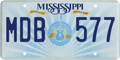 MS license plate MDB577