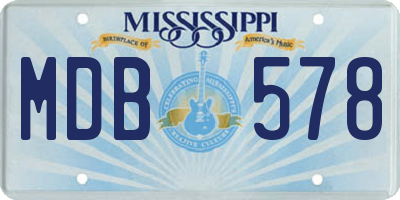 MS license plate MDB578