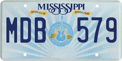 MS license plate MDB579