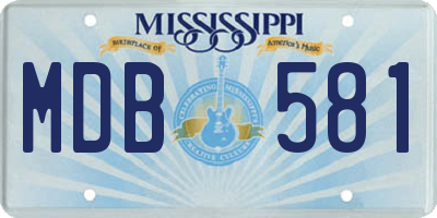 MS license plate MDB581